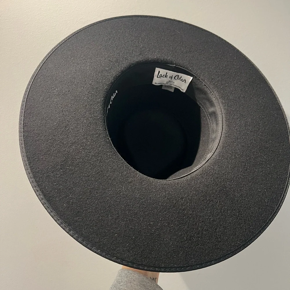 LACK OF COLOR - BLACK NOIR RANCHER FEDORA HAT - Picture 11 of 12